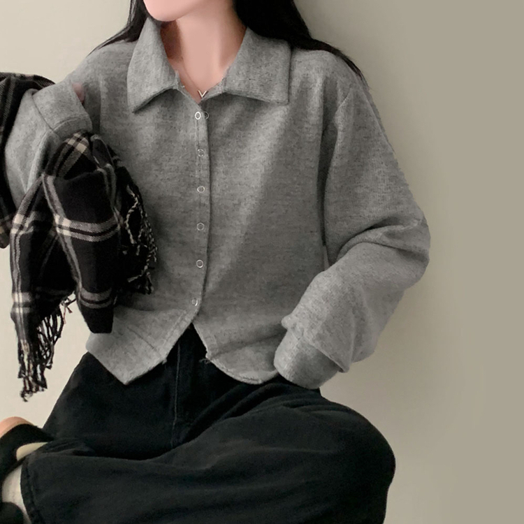 スナップボタンバルーンカーディガン MELANGE