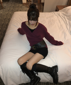 スリムウールショートパンツ BLACK