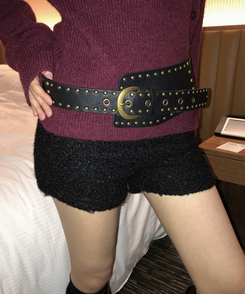 スリムウールショートパンツ BLACK