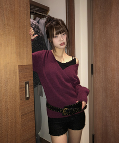 スリムウールショートパンツ BLACK