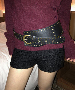 スリムウールショートパンツ BLACK