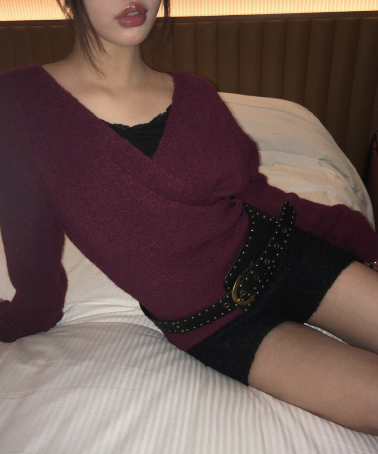 スリムウールショートパンツ BLACK