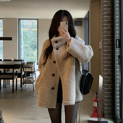 ハイネックハーフムスタンコート BEIGE