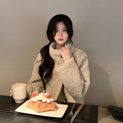 ハイネックハーフムスタンコート BEIGE