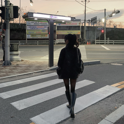 ハイネックハーフムスタンコート BLACK