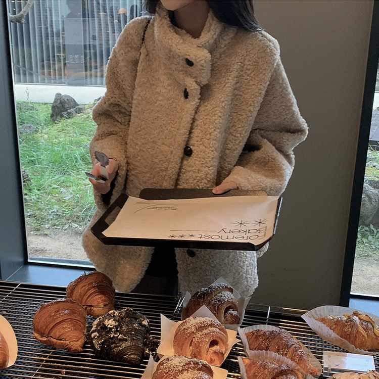 ハイネックハーフムスタンコート BEIGE