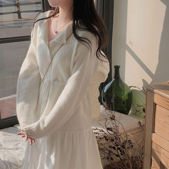 ストリングウールニットカーディガン IVORY