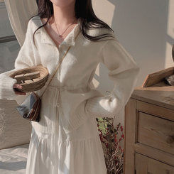 ストリングウールニットカーディガン IVORY