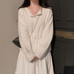 ストリングウールニットカーディガン IVORY