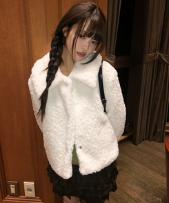 ウールボアキルティングファージャケット WHITE