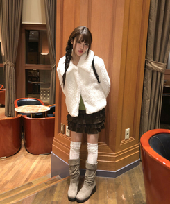 ウールボアキルティングファージャケット WHITE