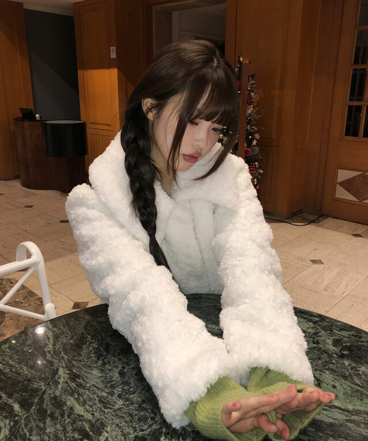 ウールボアキルティングファージャケット WHITE