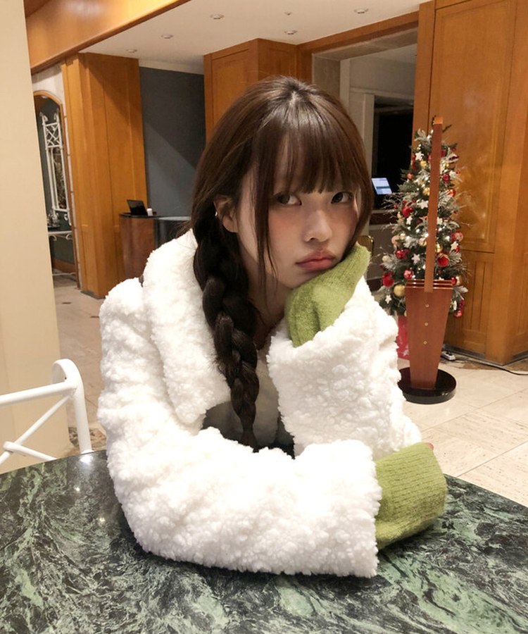 ウールボアキルティングファージャケット WHITE