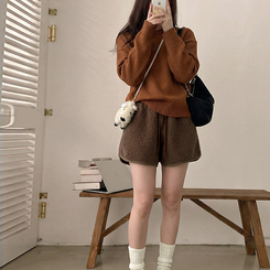 ウールボアショートパンツ(5color) BROWN