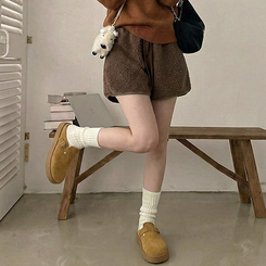 ウールボアショートパンツ(5color) BROWN