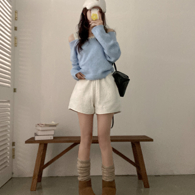 ウールボアショートパンツ(5color) IVORY