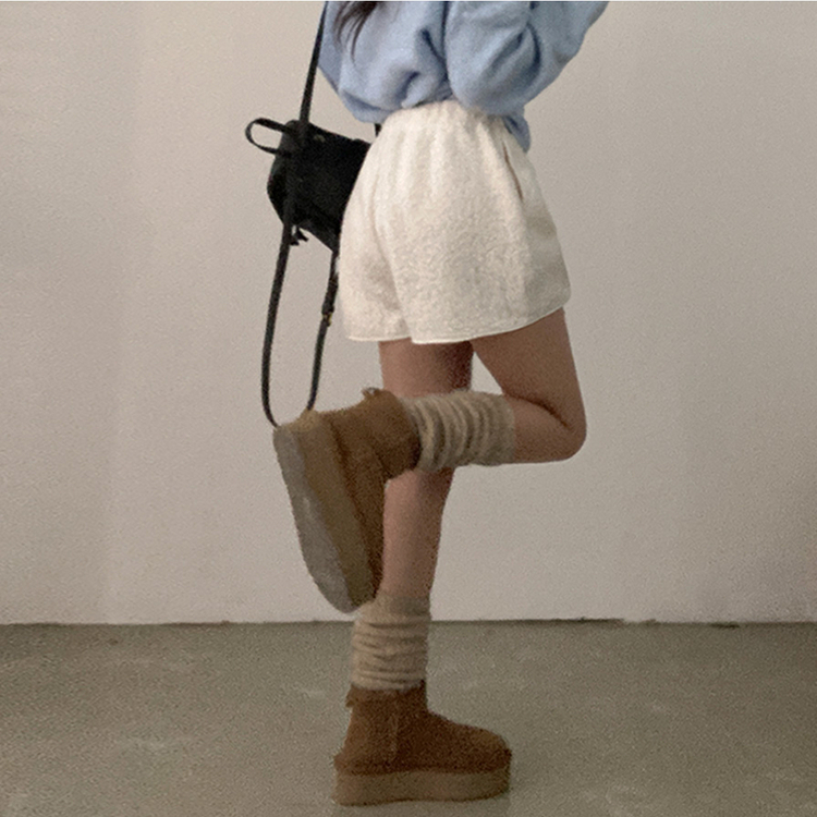 ウールボアショートパンツ(5color) IVORY