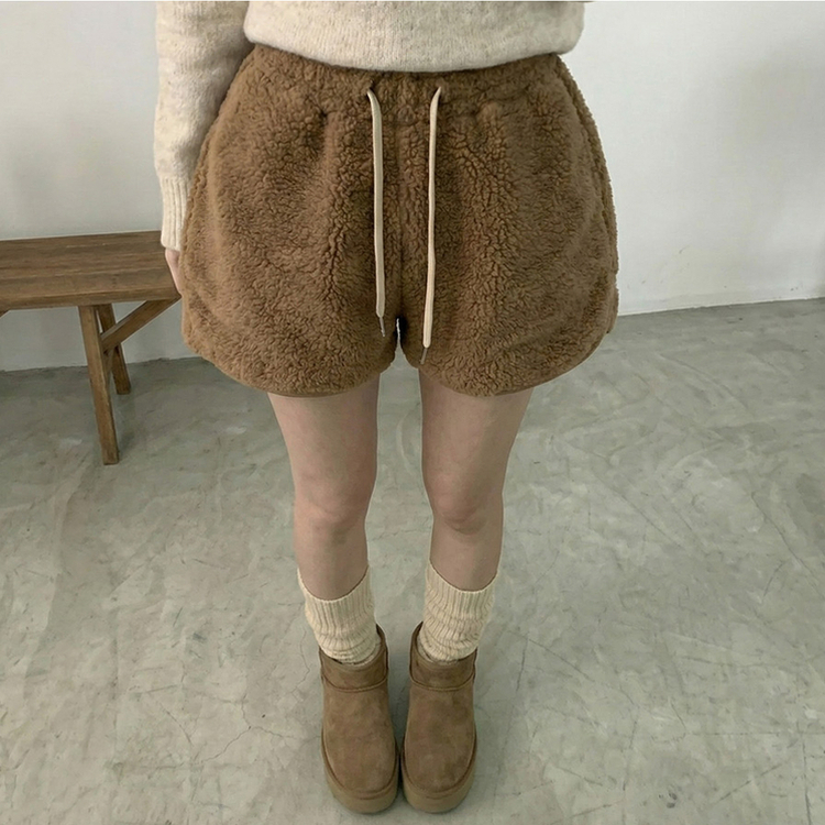 ウールボアショートパンツ(5color) BEIGE