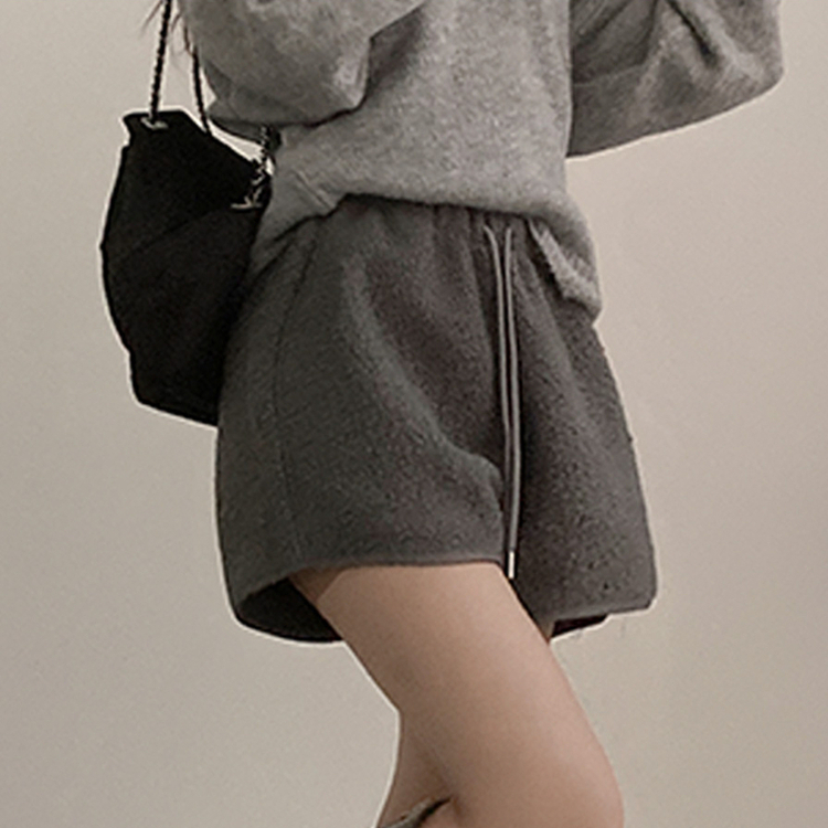 ウールボアショートパンツ(5color) GREY