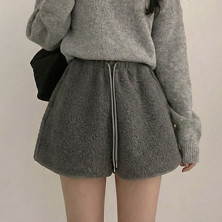 ウールボアショートパンツ(5color) GREY