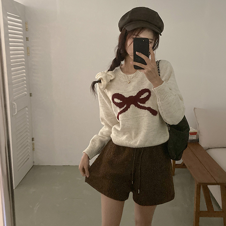 ウールボアショートパンツ(5color) BROWN