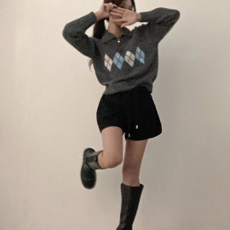 ウールボアショートパンツ(5color) BLACK