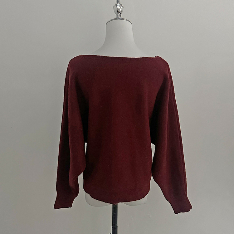 リボンボートネックオフショルダーニット(5color)