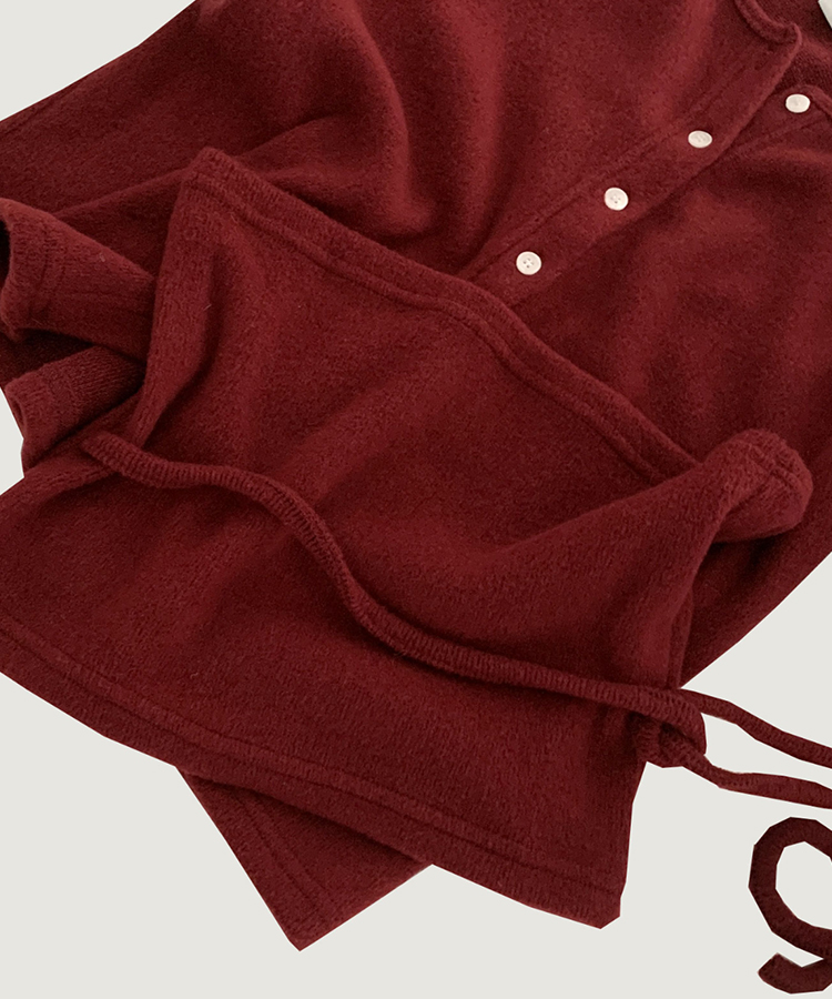 베로나 기모 리본 레이어드 여리핏 니트탑 버튼가디건 셋업