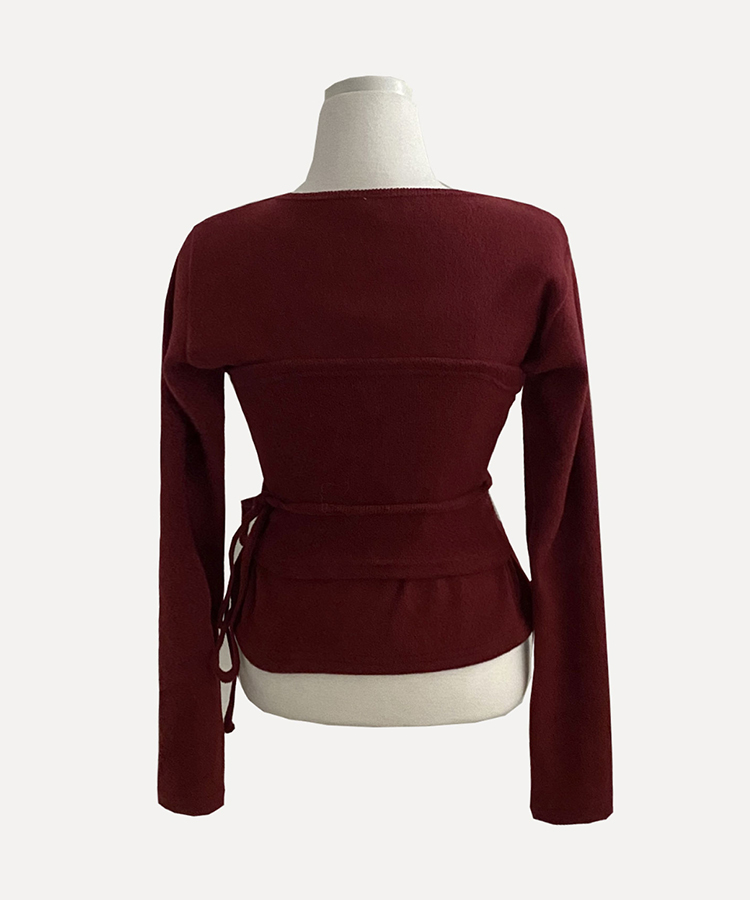 베로나 기모 리본 레이어드 여리핏 니트탑 버튼가디건 셋업