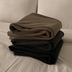 【丈別】【起毛】ツーピンタックバンディングワイドスラックス