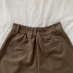 【丈別】【起毛】ツーピンタックバンディングワイドスラックス