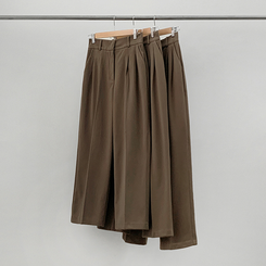 【丈別】【起毛】ツーピンタックバンディングワイドスラックス