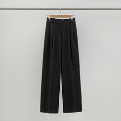 【丈別】【起毛】ツーピンタックバンディングワイドスラックス