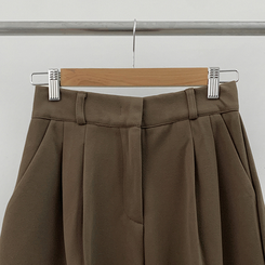 【丈別】【起毛】ツーピンタックバンディングワイドスラックス