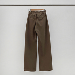 【丈別】【起毛】ツーピンタックバンディングワイドスラックス