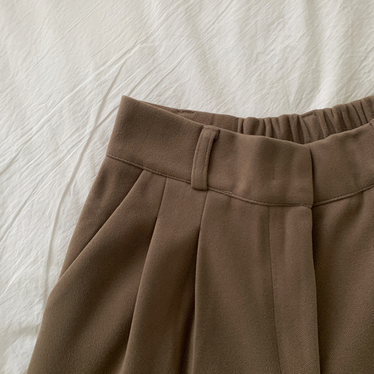 【丈別】【起毛】ツーピンタックバンディングワイドスラックス