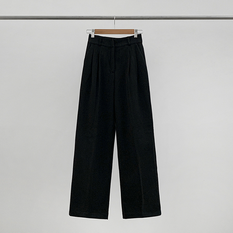 【丈別】【起毛】ツーピンタックバンディングワイドスラックス