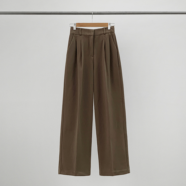 【丈別】【起毛】ツーピンタックバンディングワイドスラックス