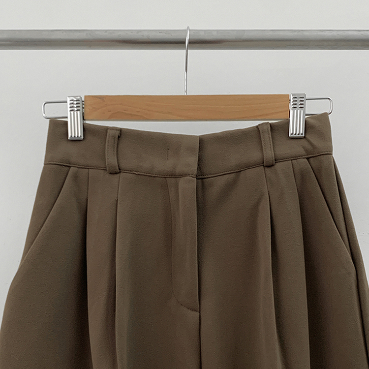 【丈別】【起毛】ツーピンタックバンディングワイドスラックス