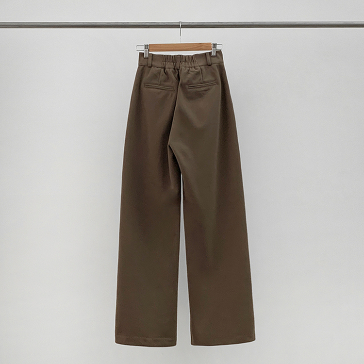 【丈別】【起毛】ツーピンタックバンディングワイドスラックス