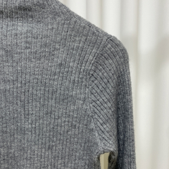 タートルネックボタンリブスリムニット(6color)