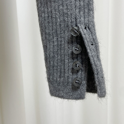 タートルネックボタンリブスリムニット(6color)