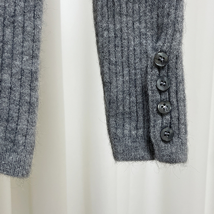 タートルネックボタンリブスリムニット(6color)