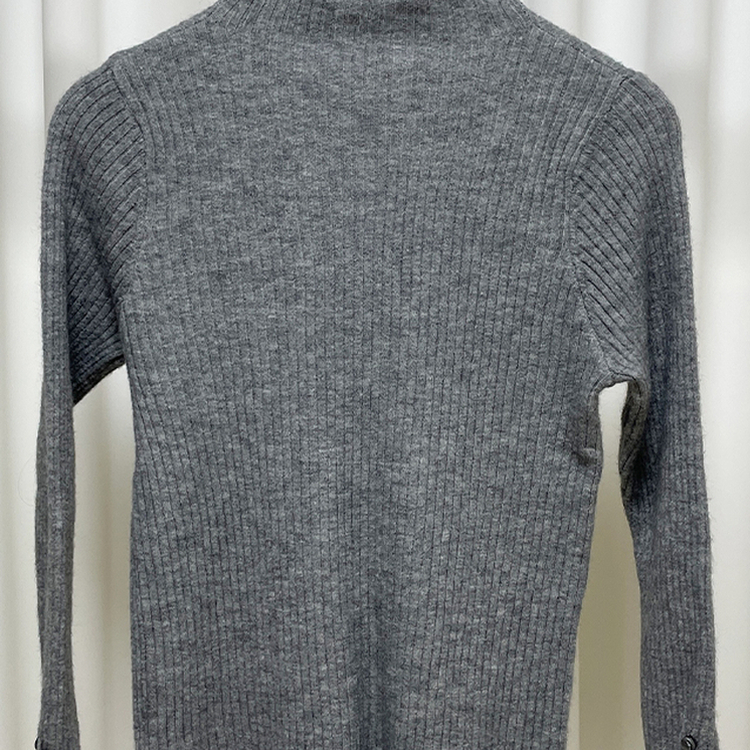 タートルネックボタンリブスリムニット(6color)