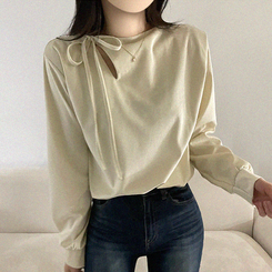 スリットリボンブラウス CREAM