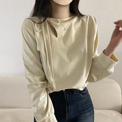 スリットリボンブラウス CREAM