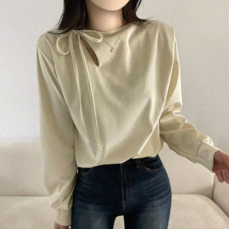 スリットリボンブラウス CREAM