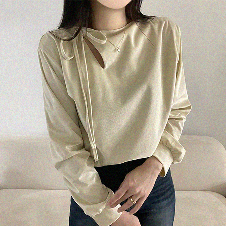 スリットリボンブラウス CREAM