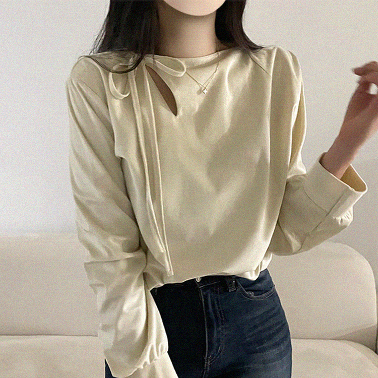 スリットリボンブラウス CREAM