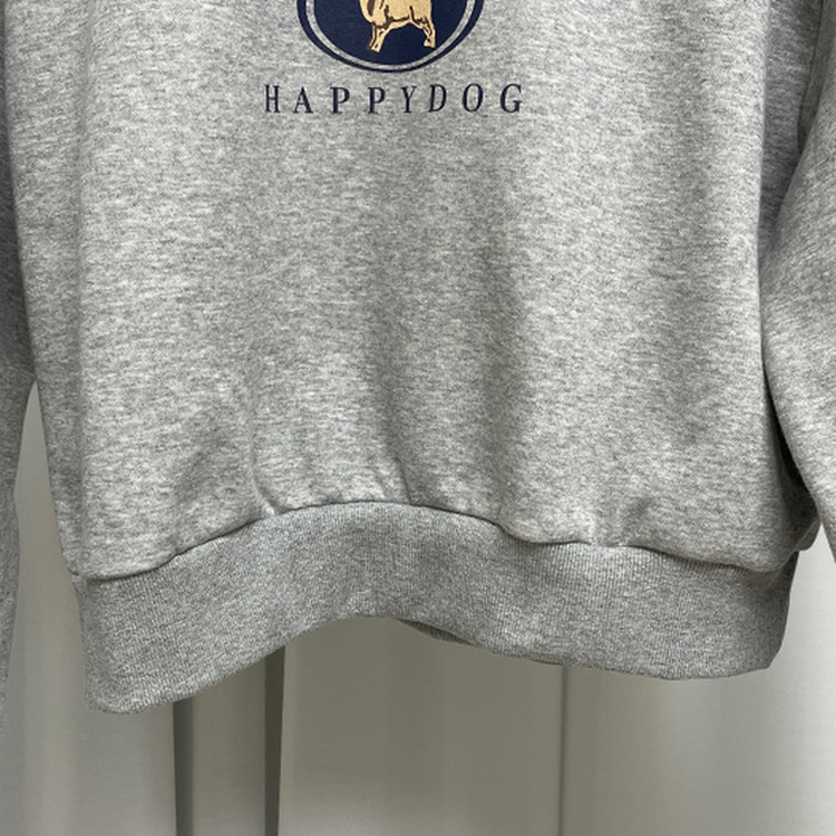 셰퍼드 프린팅 크롭 아방핏 기모 맨투맨